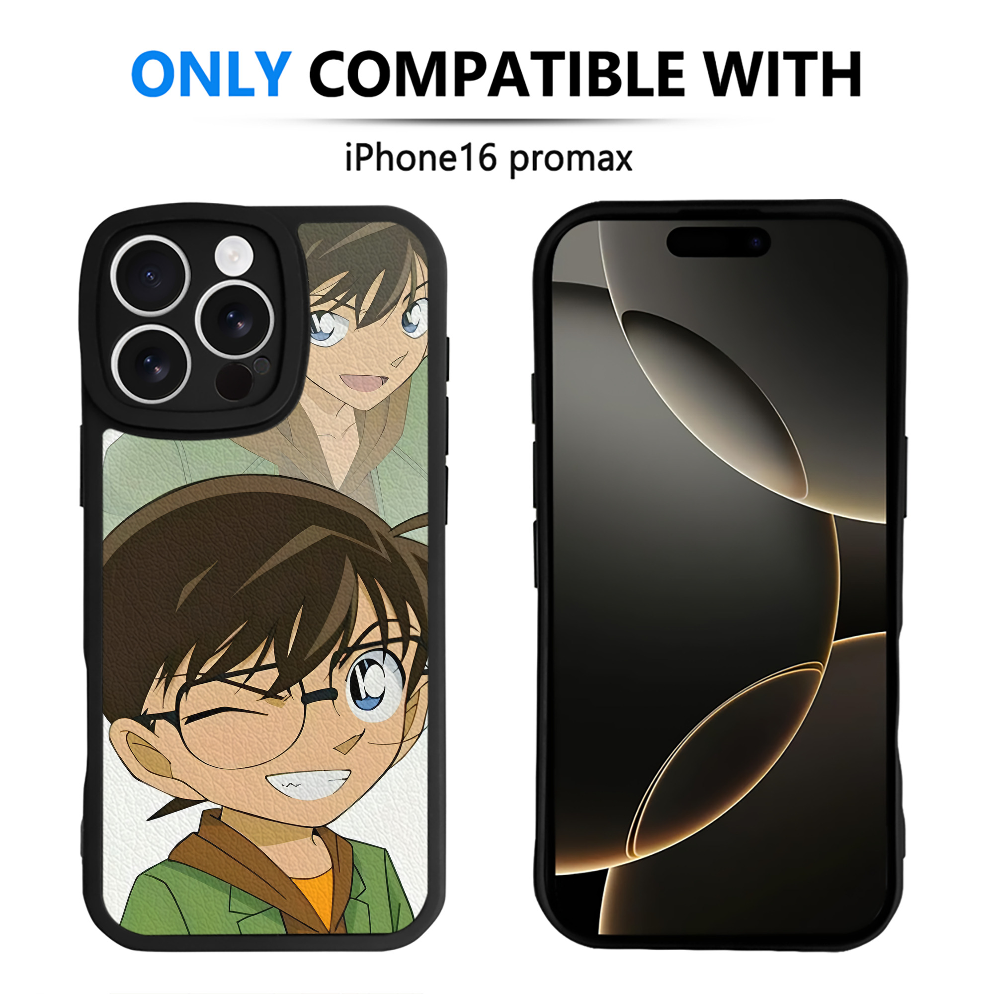 （画像用） 名探偵コナン Detective Conan 【iPhone 16シリーズ対応】シリコンスマホケース（レザー調） 材質：シリコン